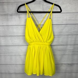 Poetry Yellow Open Back and V Neck Romper